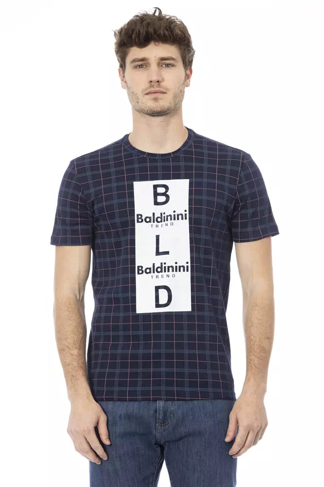 Blaues Herren-T-Shirt aus Baumwolle