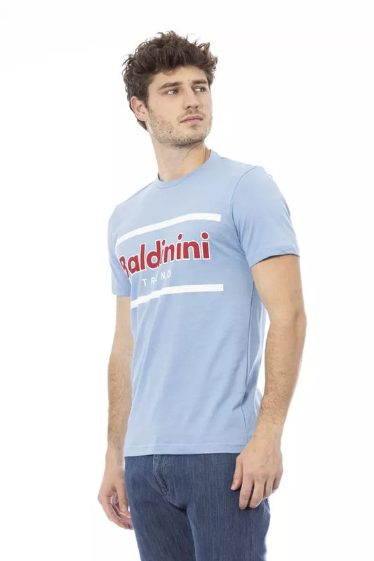 Hellblaues Herren-T-Shirt aus Baumwolle