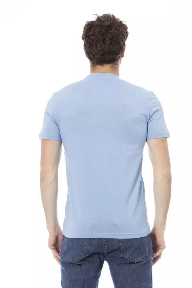 Hellblaues Herren-T-Shirt aus Baumwolle