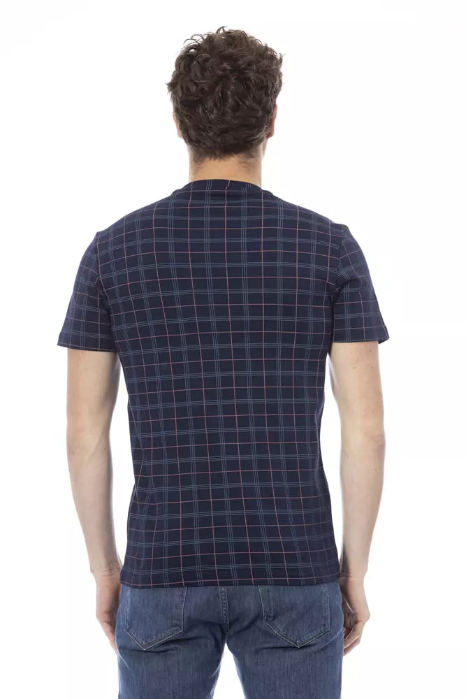 Blaues Herren-T-Shirt aus Baumwolle