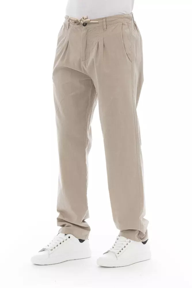 Beige Chinohose aus Baumwolle für Herren