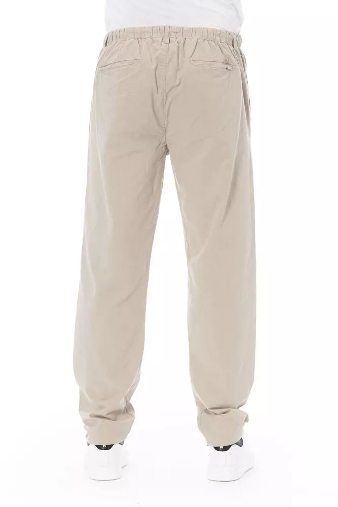 Beige Chinohose aus Baumwolle für Herren