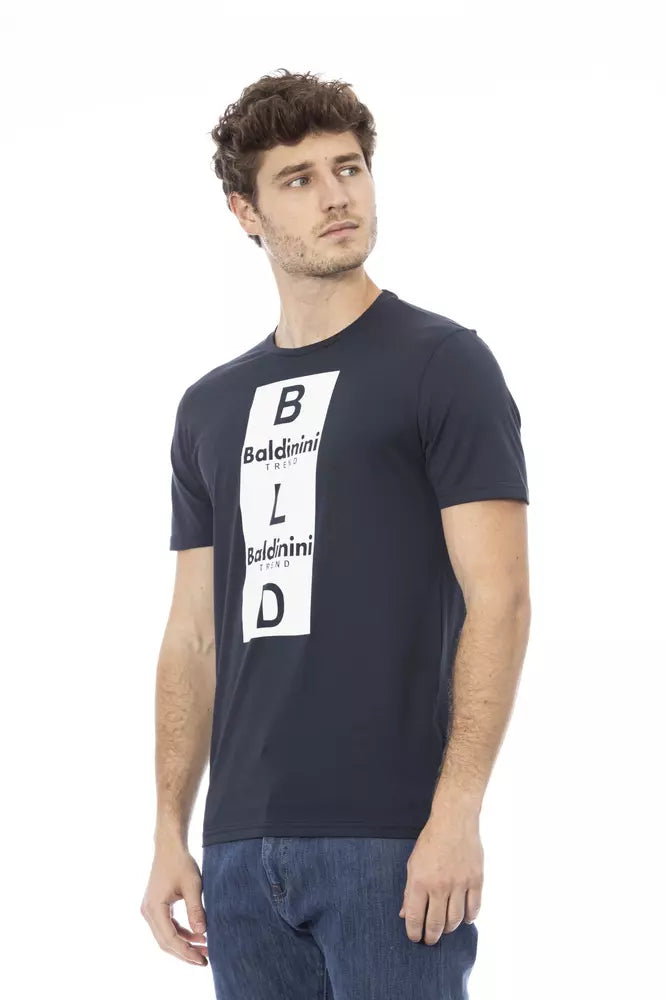 Blaues Herren-T-Shirt aus Baumwolle