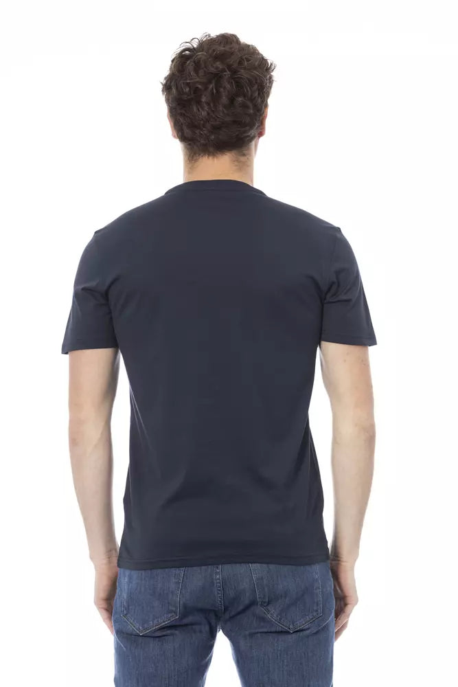 Blaues Herren-T-Shirt aus Baumwolle
