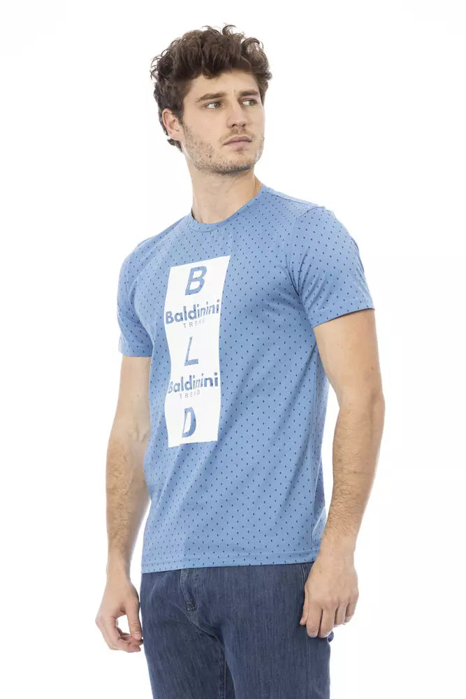 Hellblaues Herren-T-Shirt aus Baumwolle