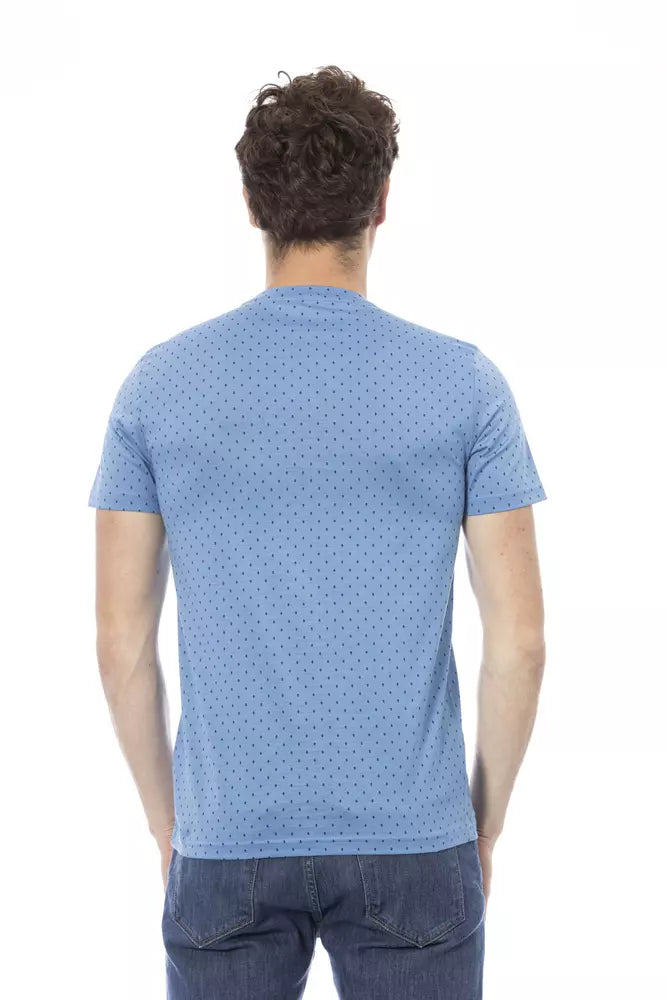 Hellblaues Herren-T-Shirt aus Baumwolle