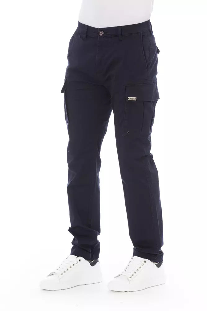 Blaue Herren-Cargohose aus Baumwolle