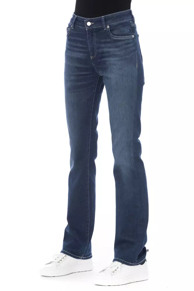 Blaue Baumwolljeans für Damen