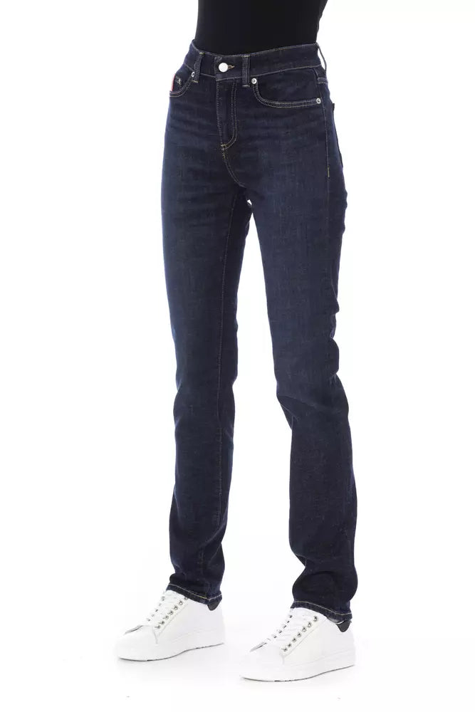 Blaue Baumwolljeans für Damen