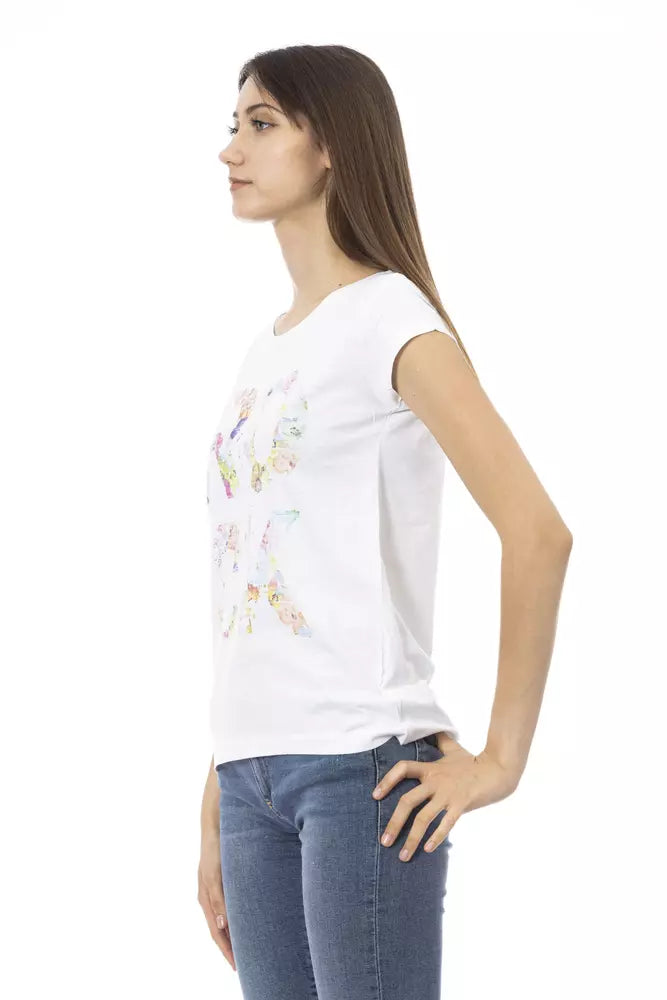 T-shirt da donna in cotone bianco