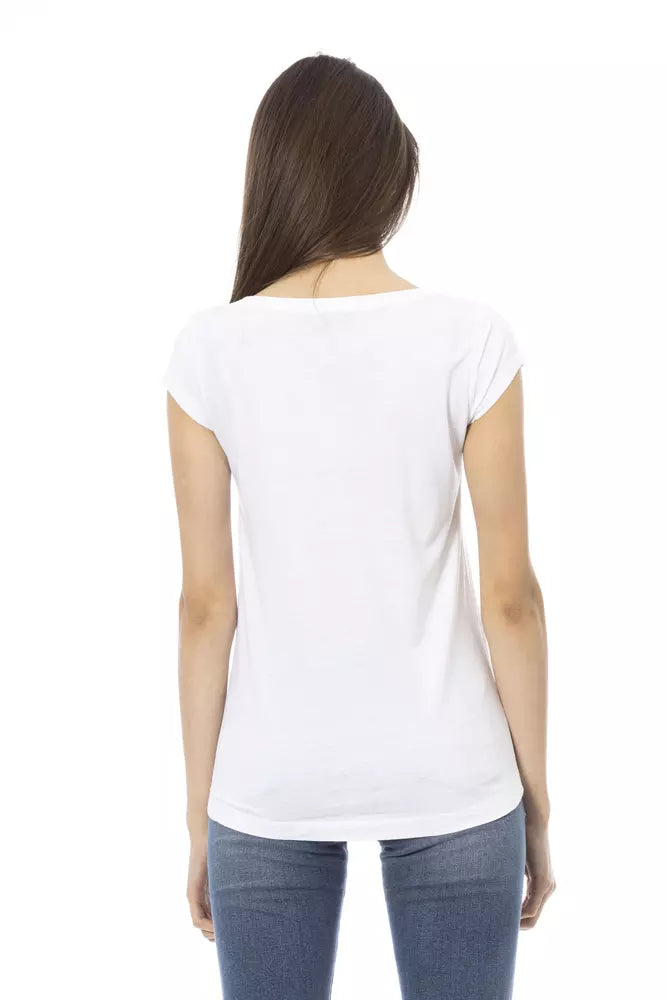T-shirt da donna in cotone bianco
