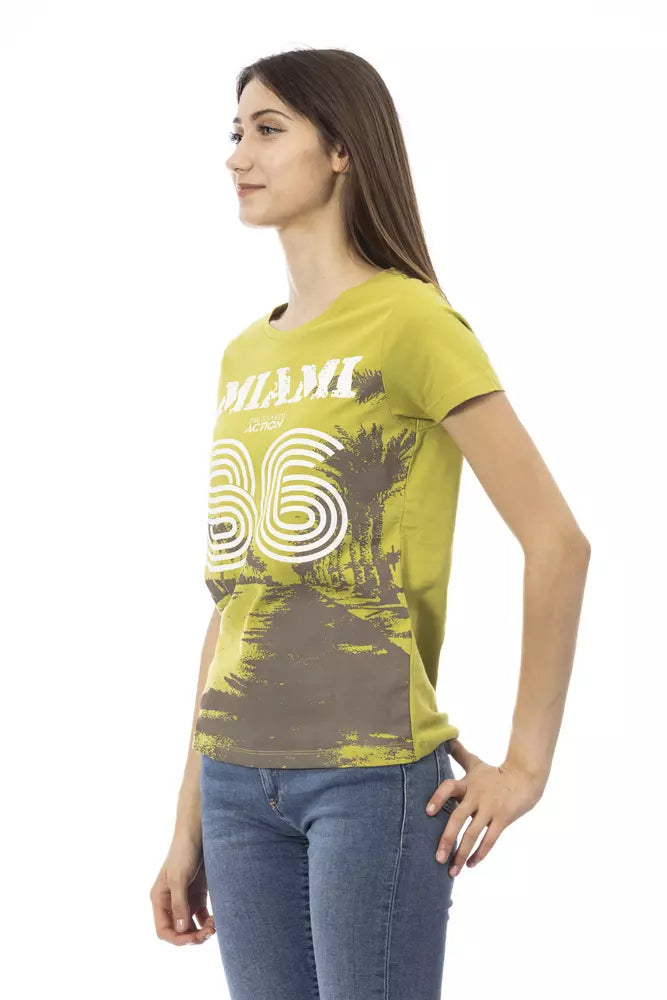 T-shirt da donna in cotone verde