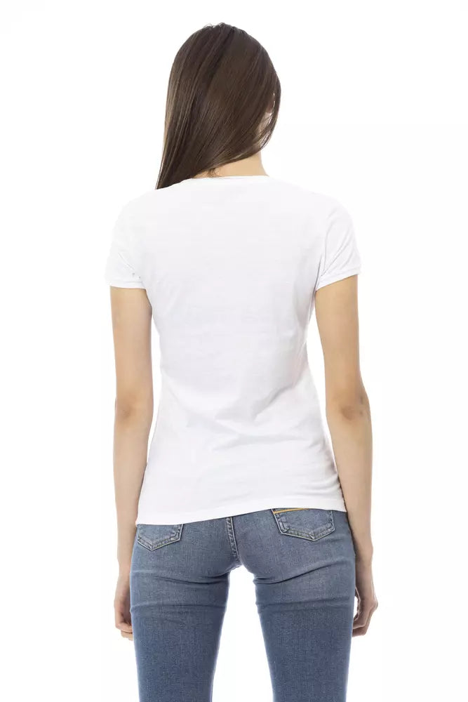 T-shirt da donna in cotone bianco
