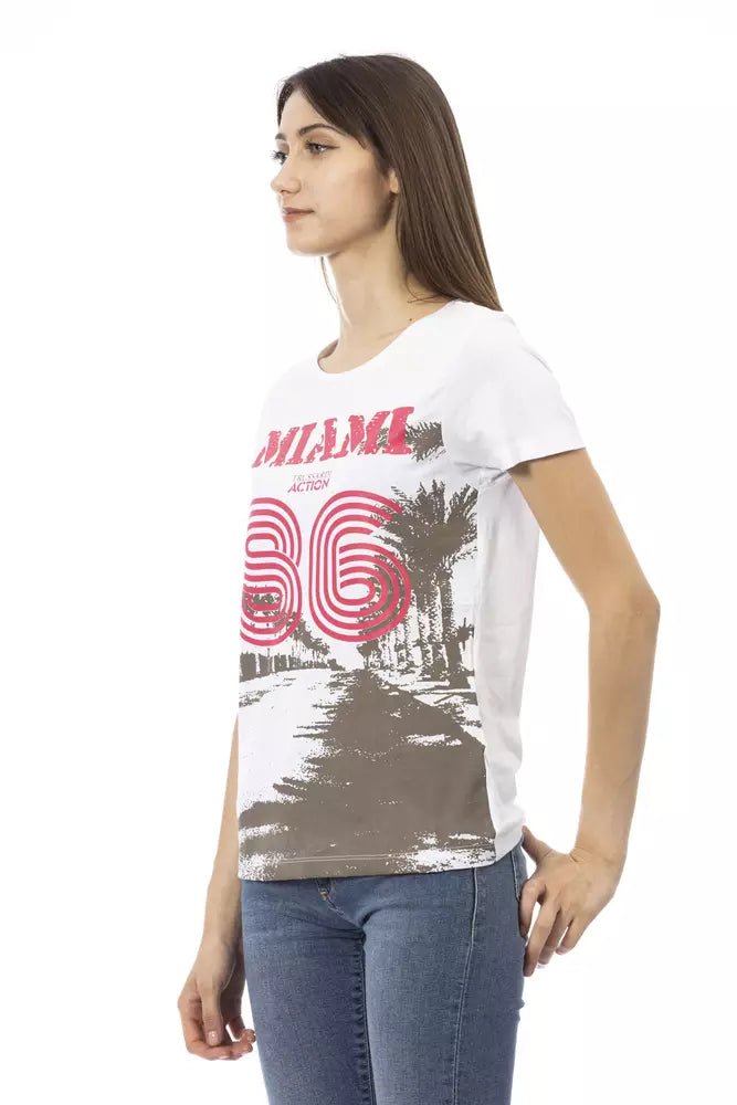 T-shirt da donna in cotone bianco