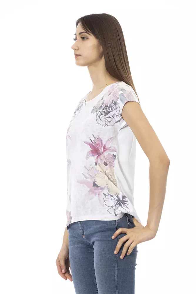 T-shirt da donna in cotone bianco