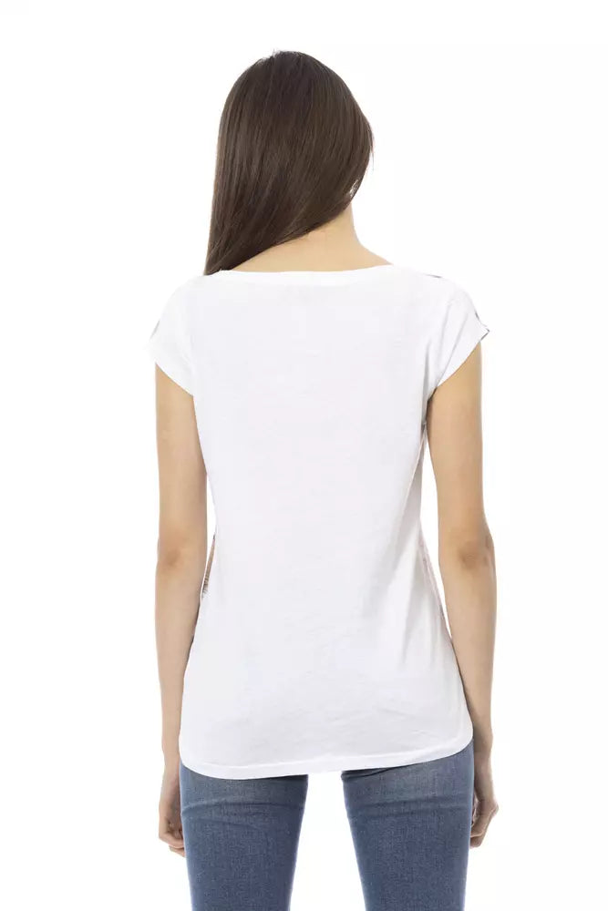 T-shirt da donna in cotone bianco