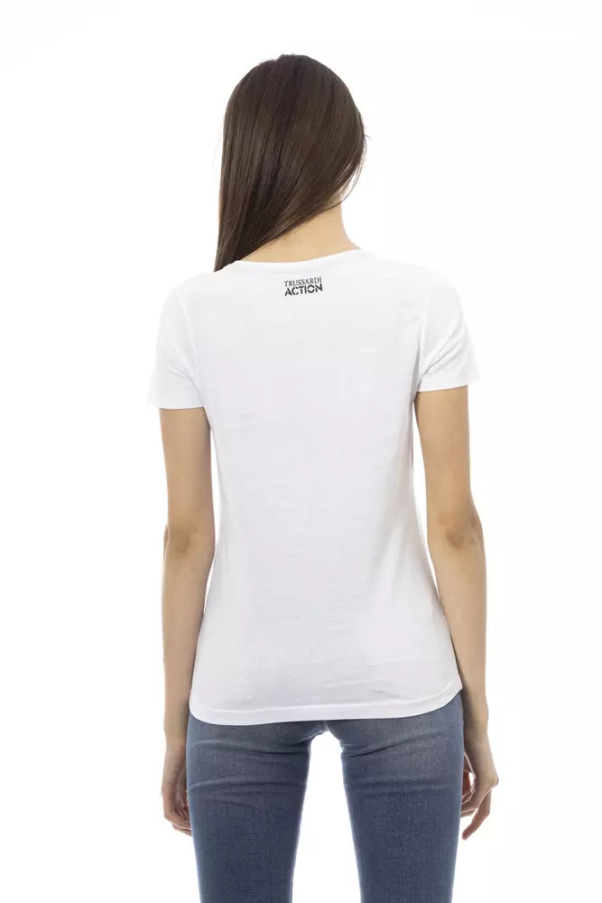 T-shirt da donna in cotone bianco