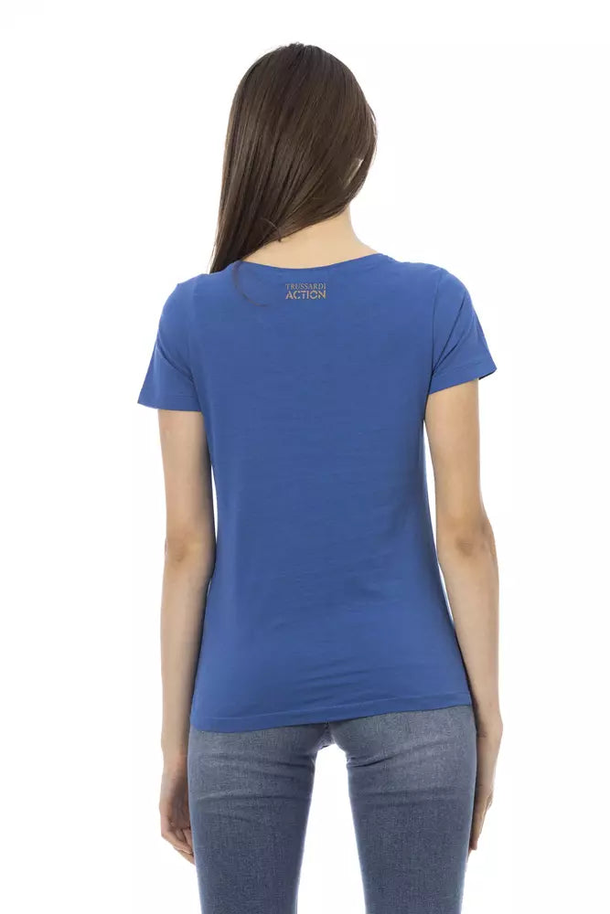 T-shirt da donna in cotone blu