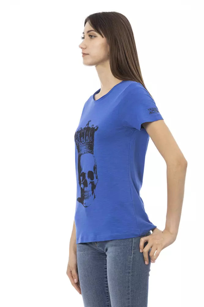 T-shirt da donna in cotone blu