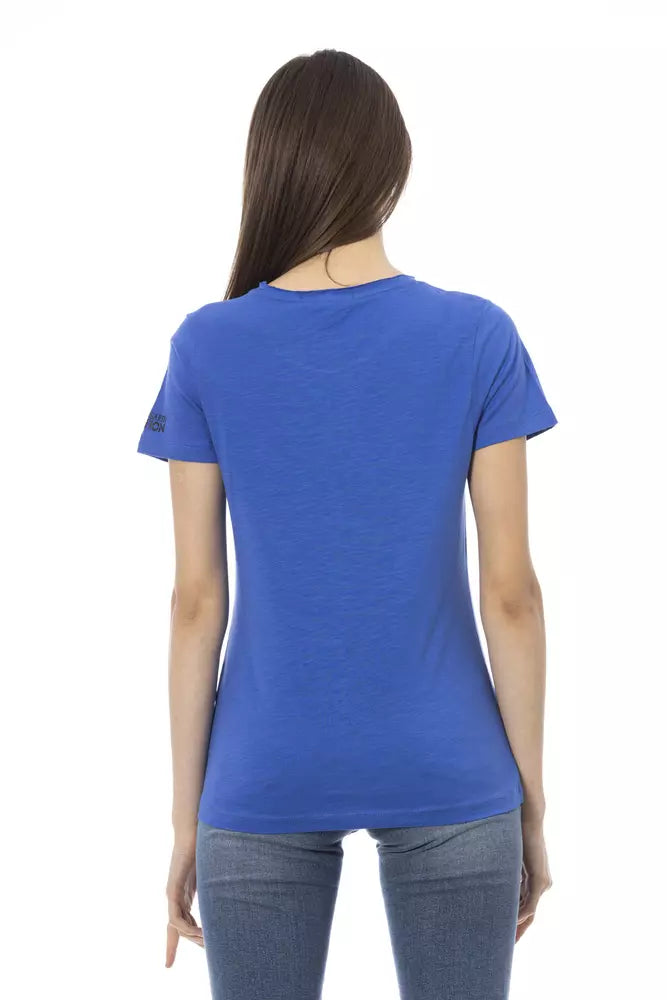 T-shirt da donna in cotone blu