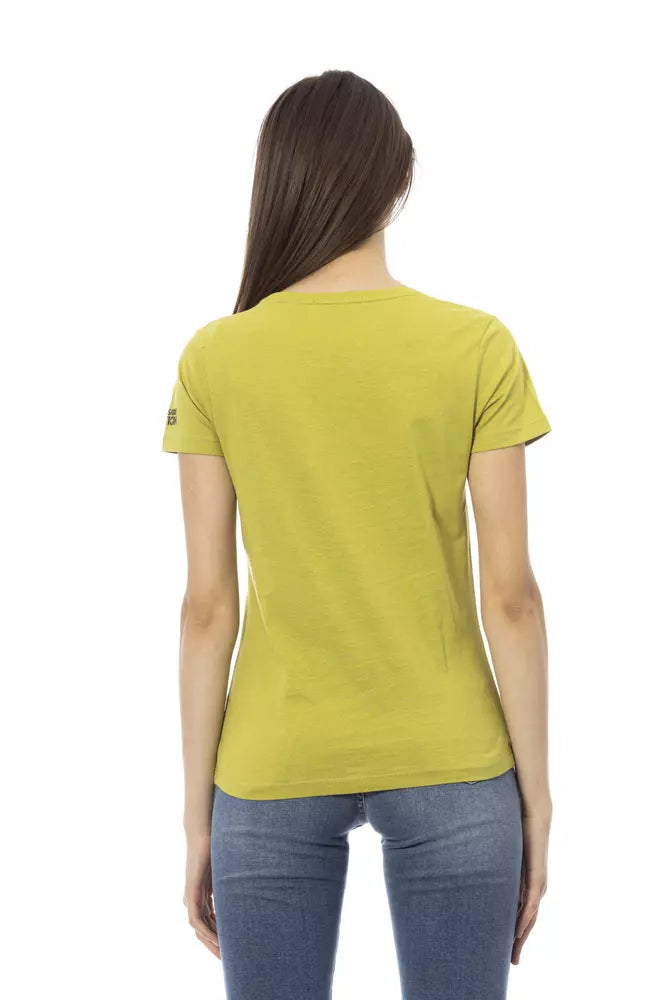 Grünes Damen-T-Shirt aus Baumwolle