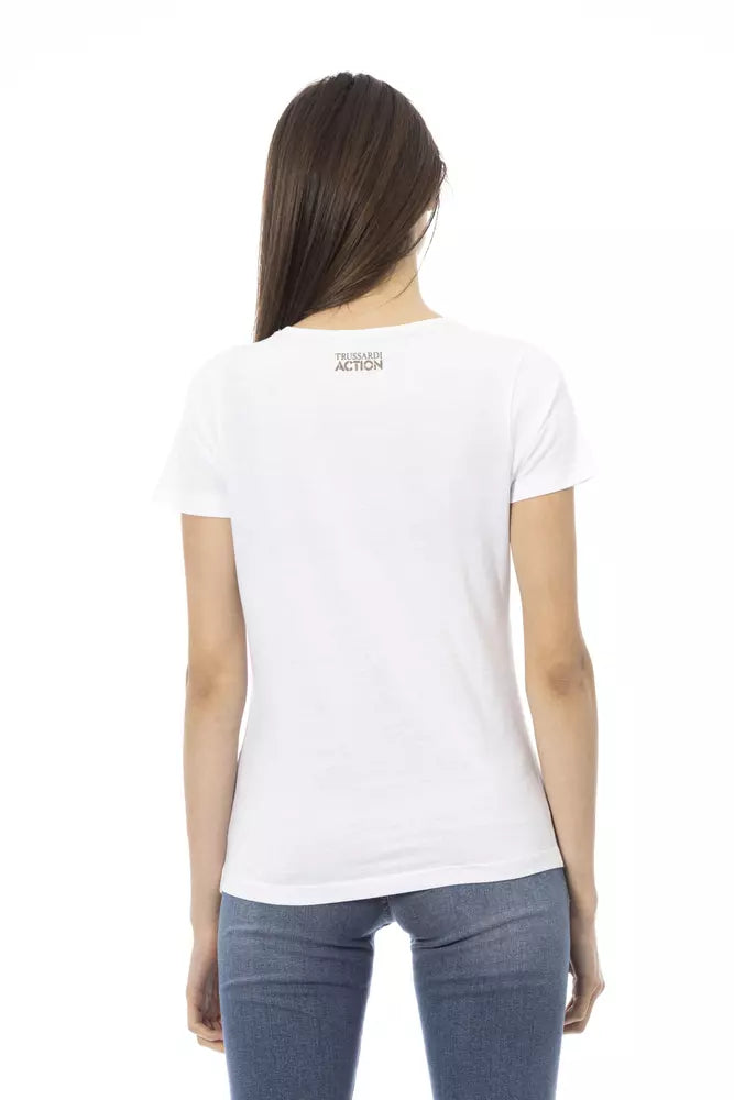 T-shirt da donna in cotone bianco
