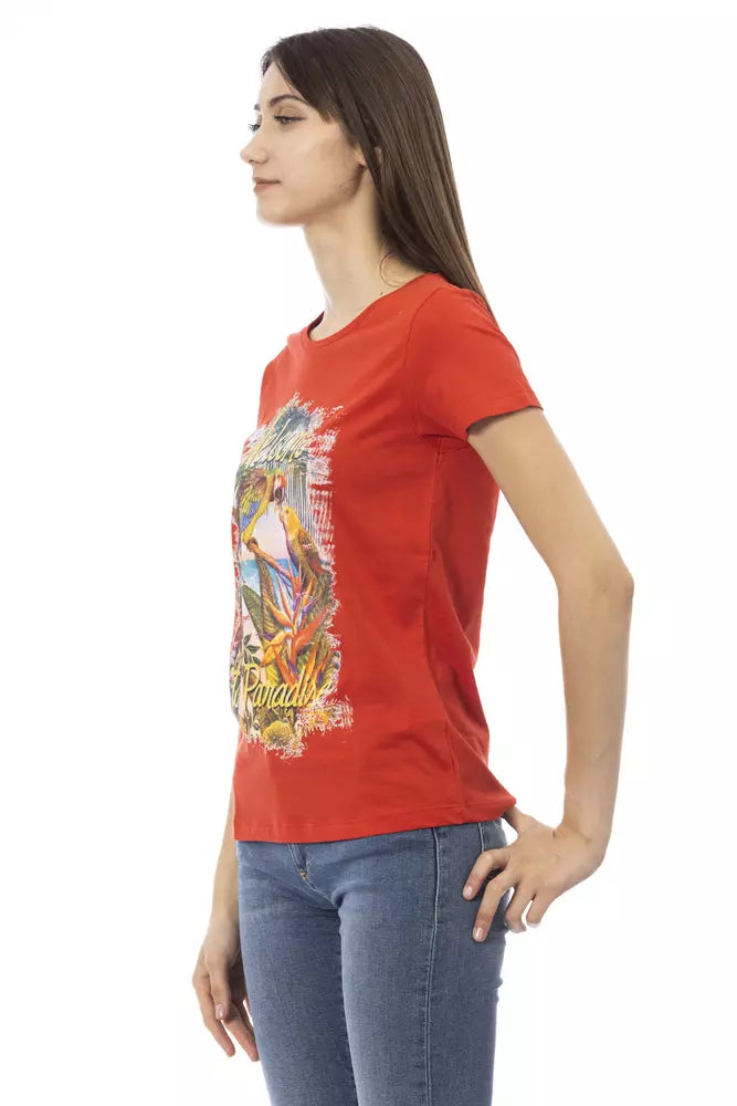 Rotes Damen-T-Shirt aus Baumwolle