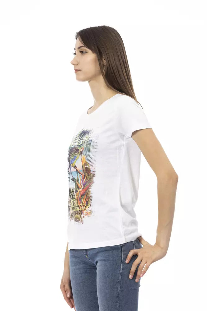 Weißes Damen-T-Shirt aus Baumwolle