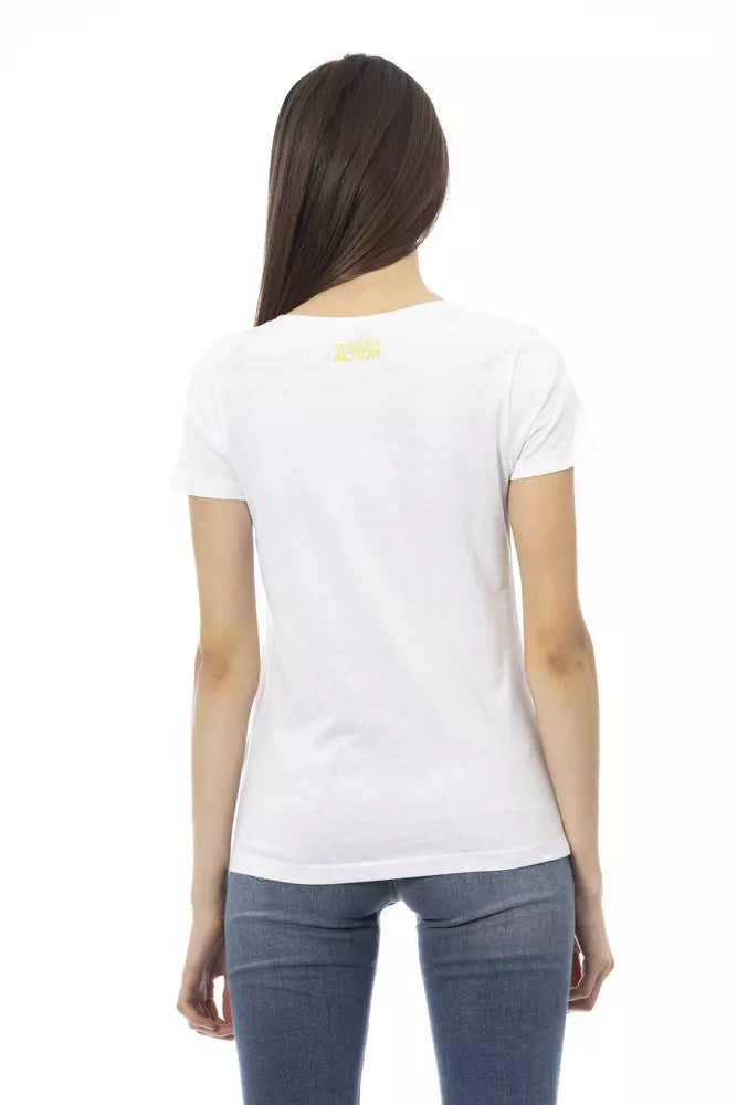 Weißes Damen-T-Shirt aus Baumwolle