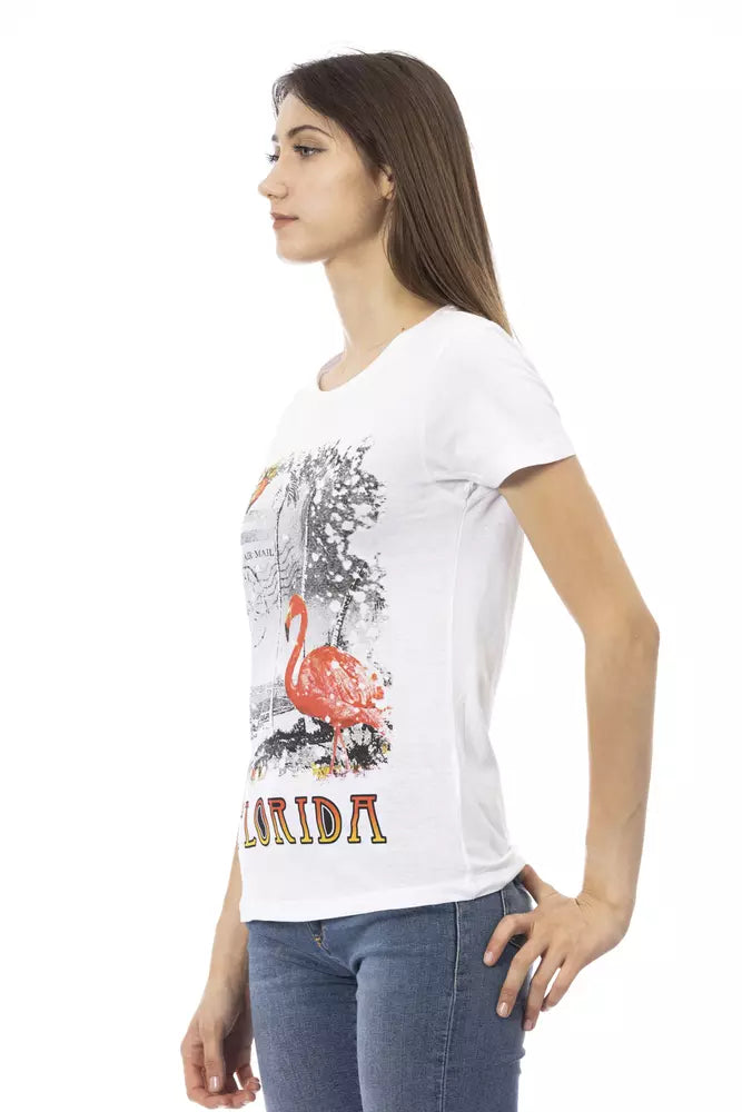 Weißes Damen-T-Shirt aus Baumwolle