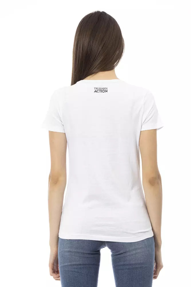 Weißes Damen-T-Shirt aus Baumwolle