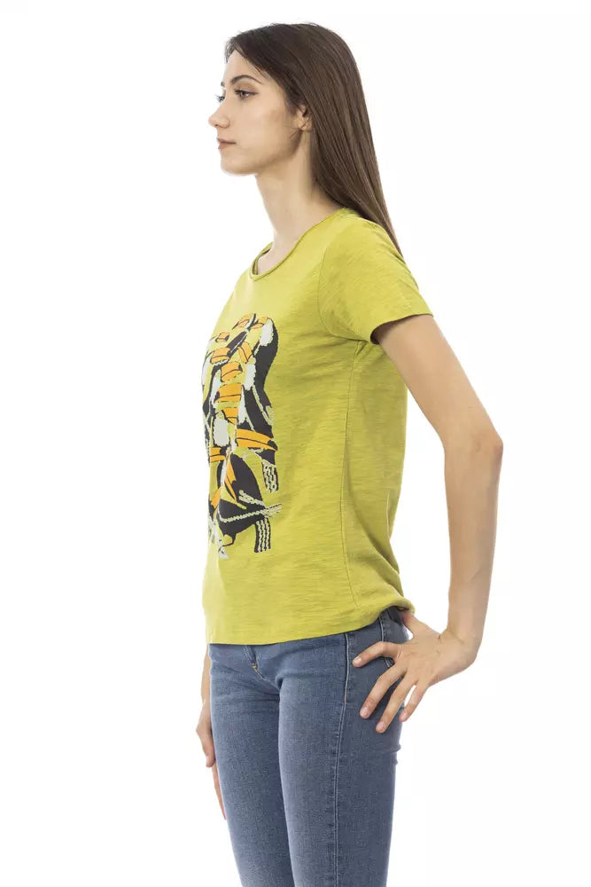 T-shirt da donna in cotone verde