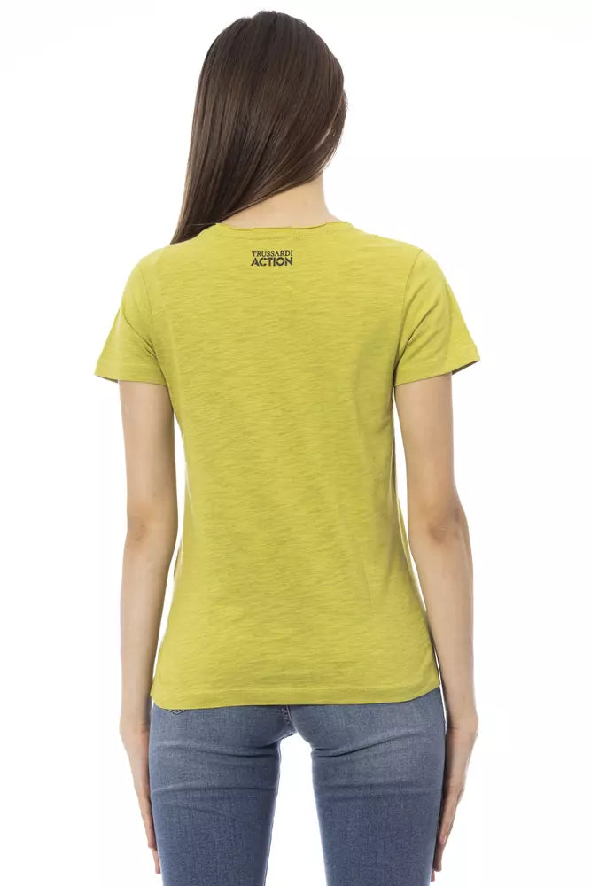 T-shirt da donna in cotone verde