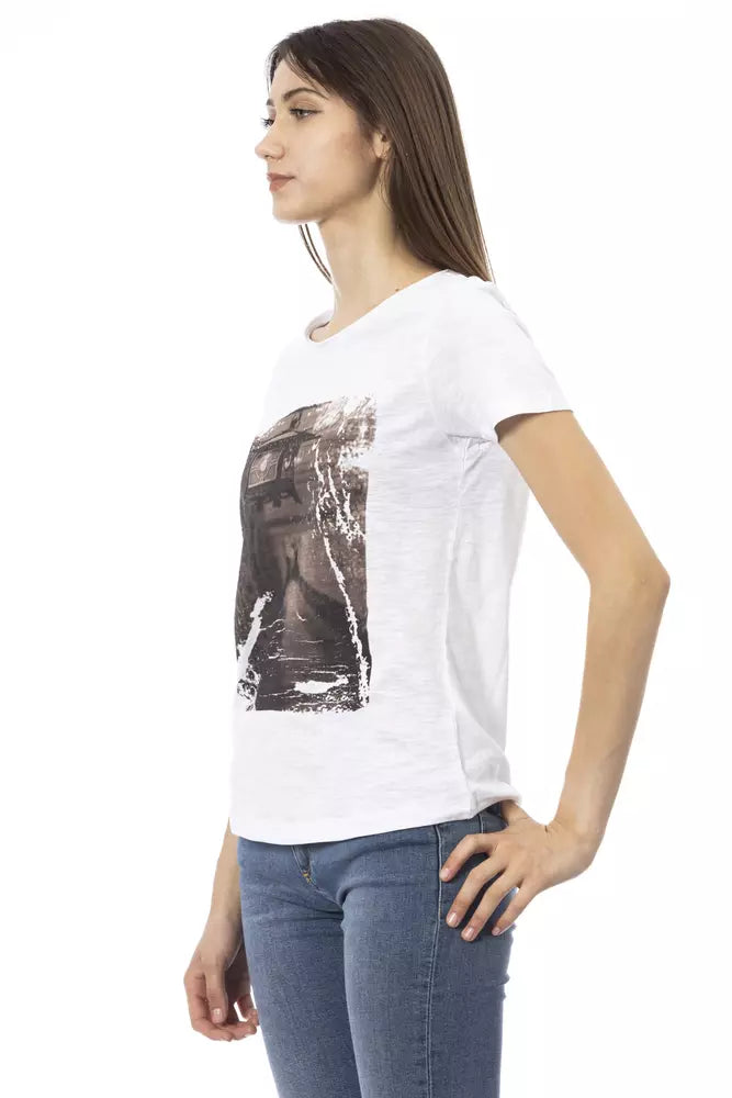 Weißes Damen-T-Shirt aus Baumwolle