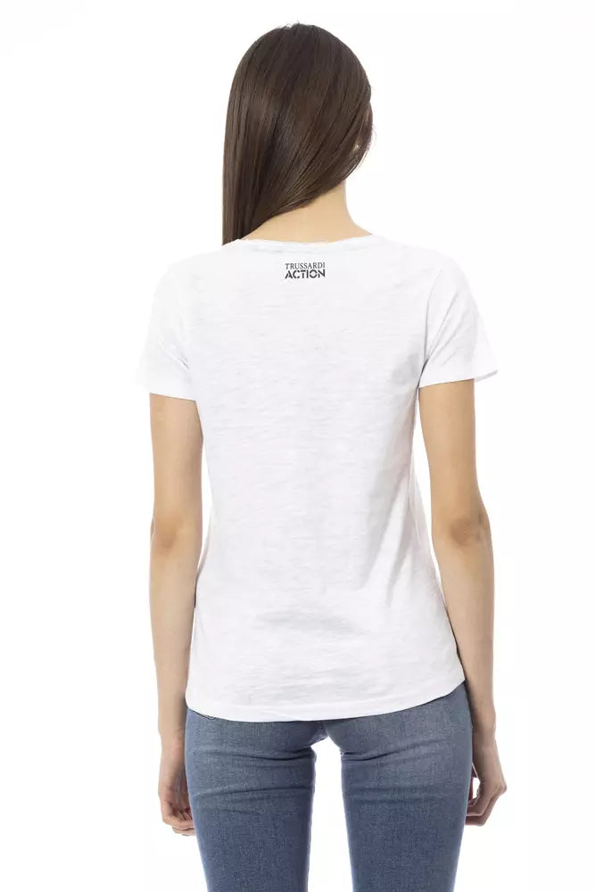 Weißes Damen-T-Shirt aus Baumwolle