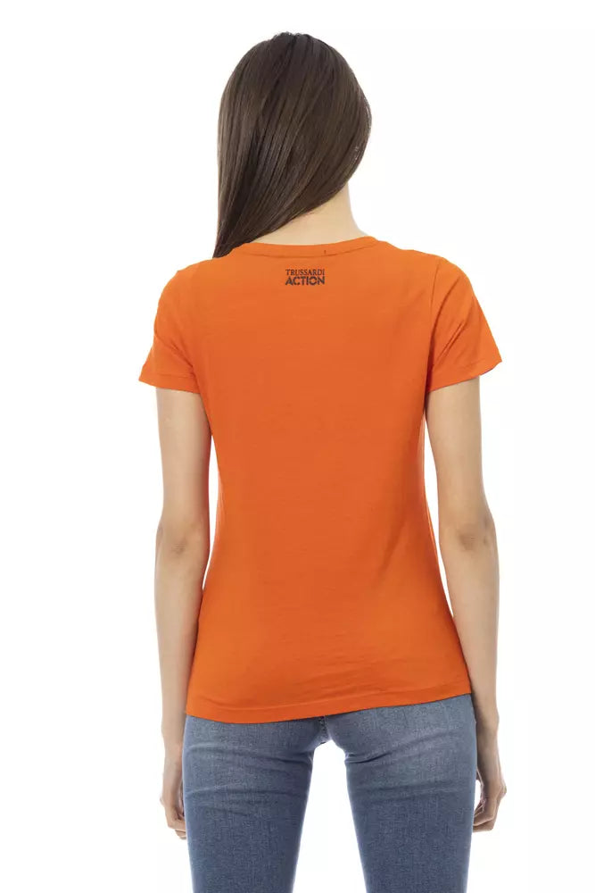 T-shirt da donna in cotone arancione