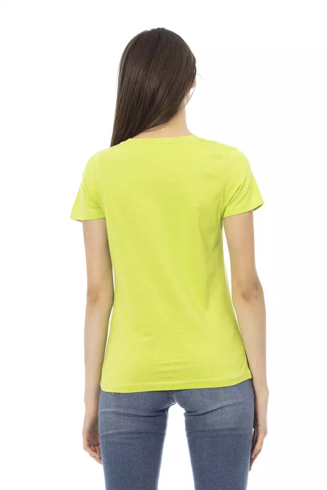 Grünes Damen-T-Shirt aus Baumwolle