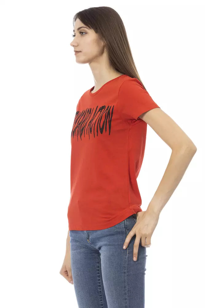 T-shirt da donna in cotone rosso