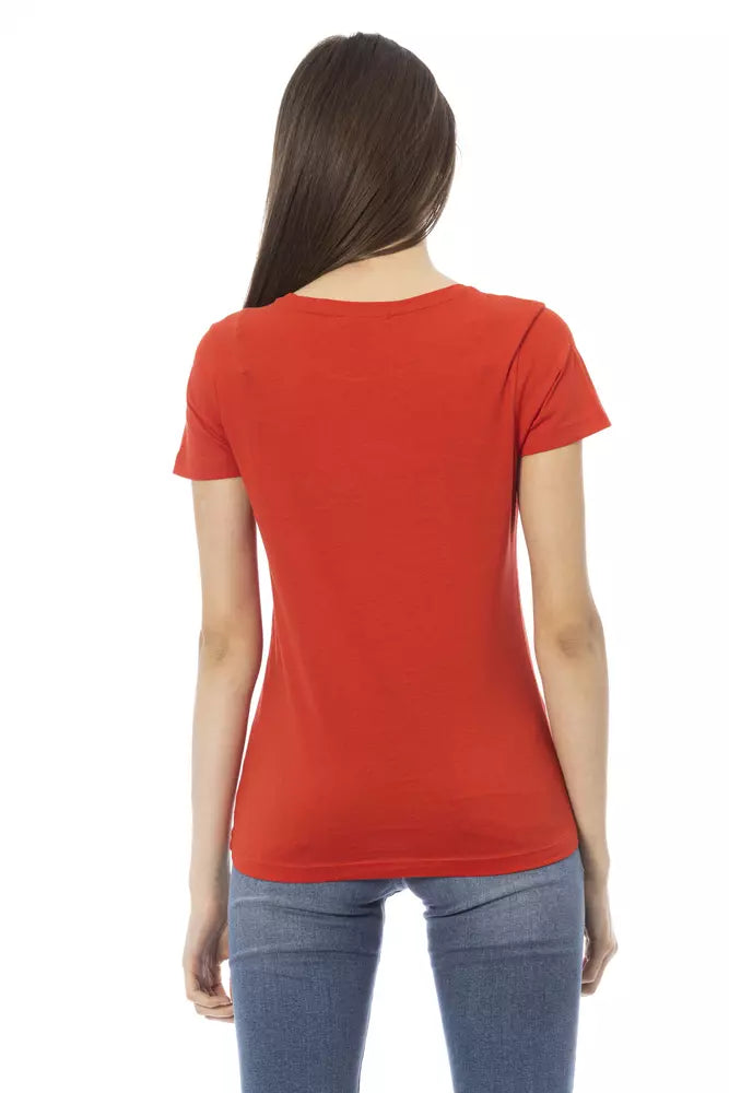 T-shirt da donna in cotone rosso