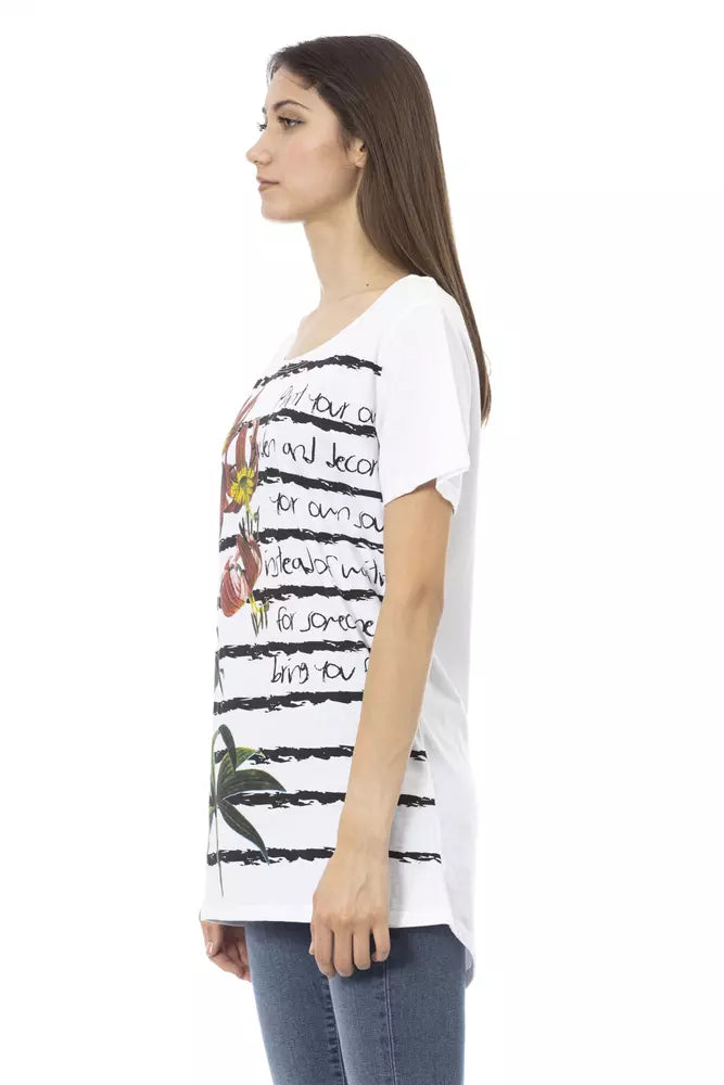 Weißes Damen-T-Shirt aus Baumwolle