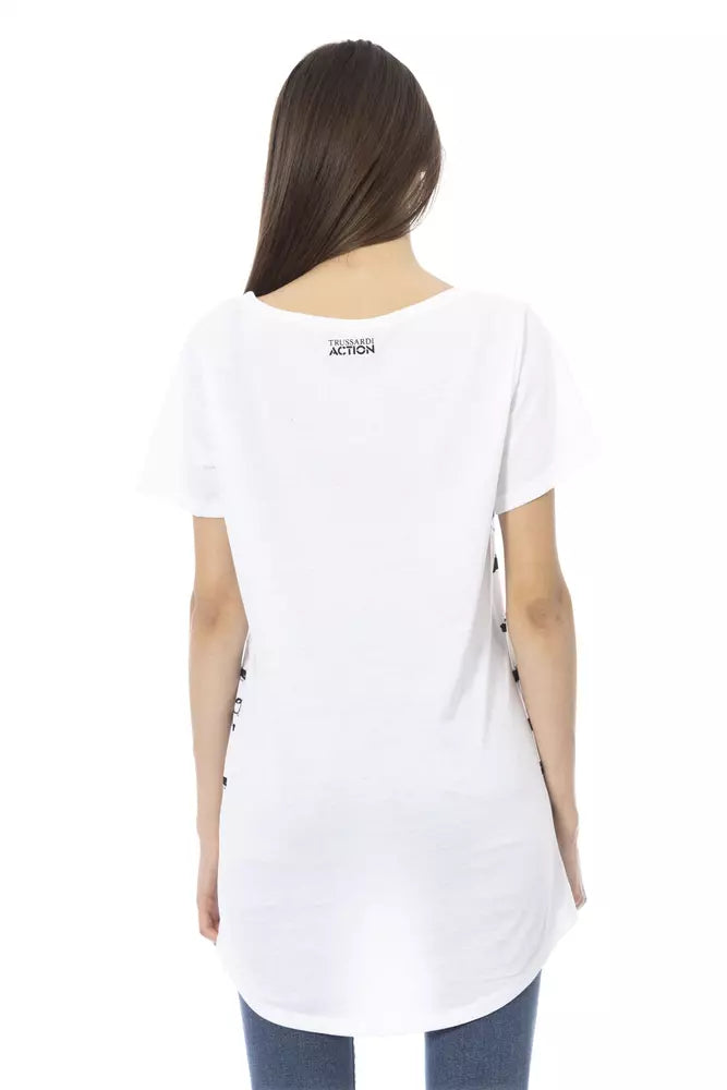Weißes Damen-T-Shirt aus Baumwolle