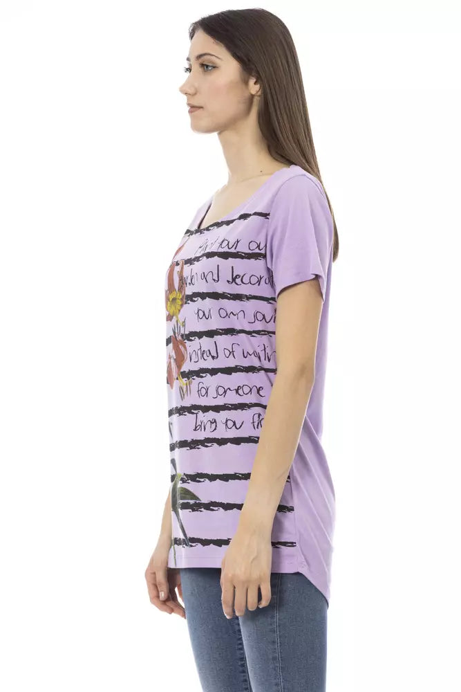 T-shirt da donna in cotone viola