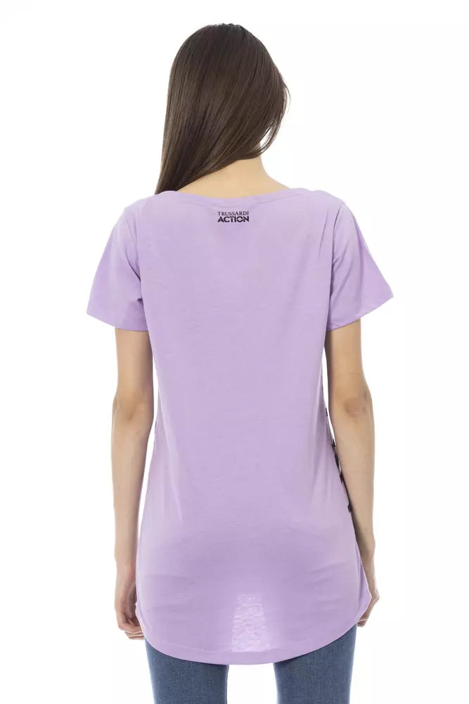 T-shirt da donna in cotone viola