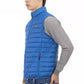 Blue Polyester Men Sleeveless Jacket