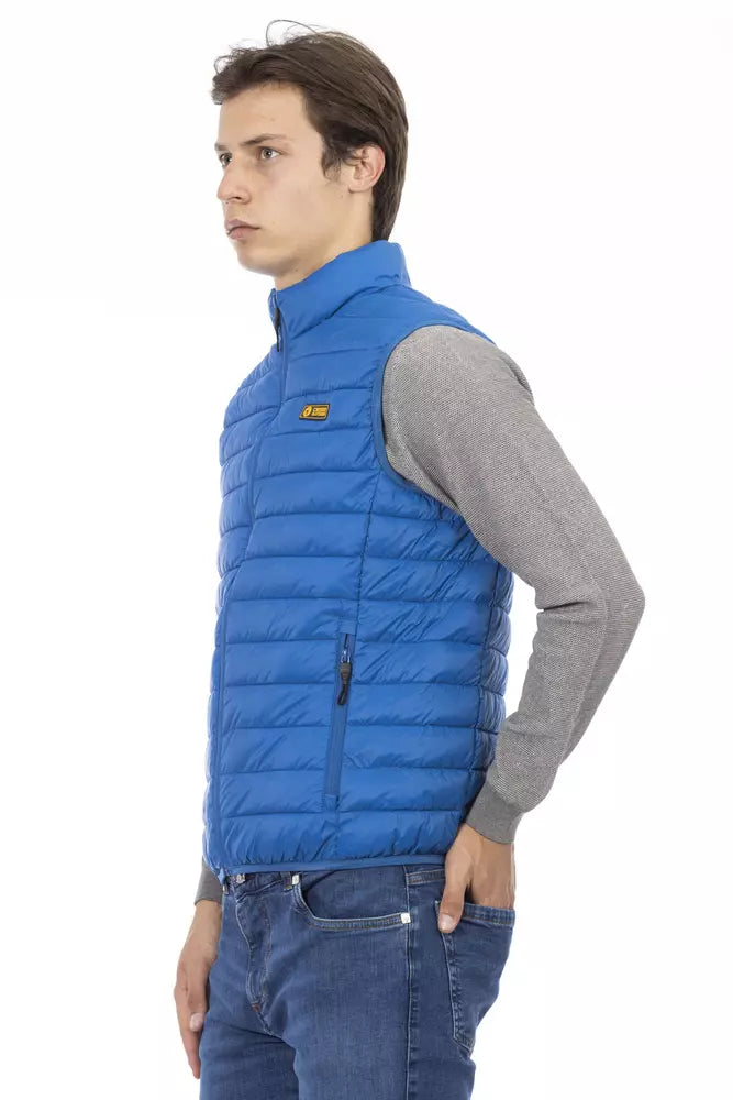 Blaue ärmellose Jacke aus Polyester für Herren