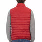 Red Polyester Men Sleeveless Jacket