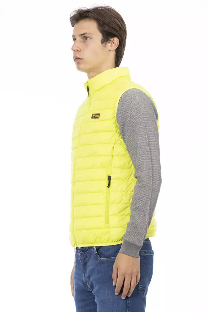 Gelbe ärmellose Herrenjacke aus Polyester