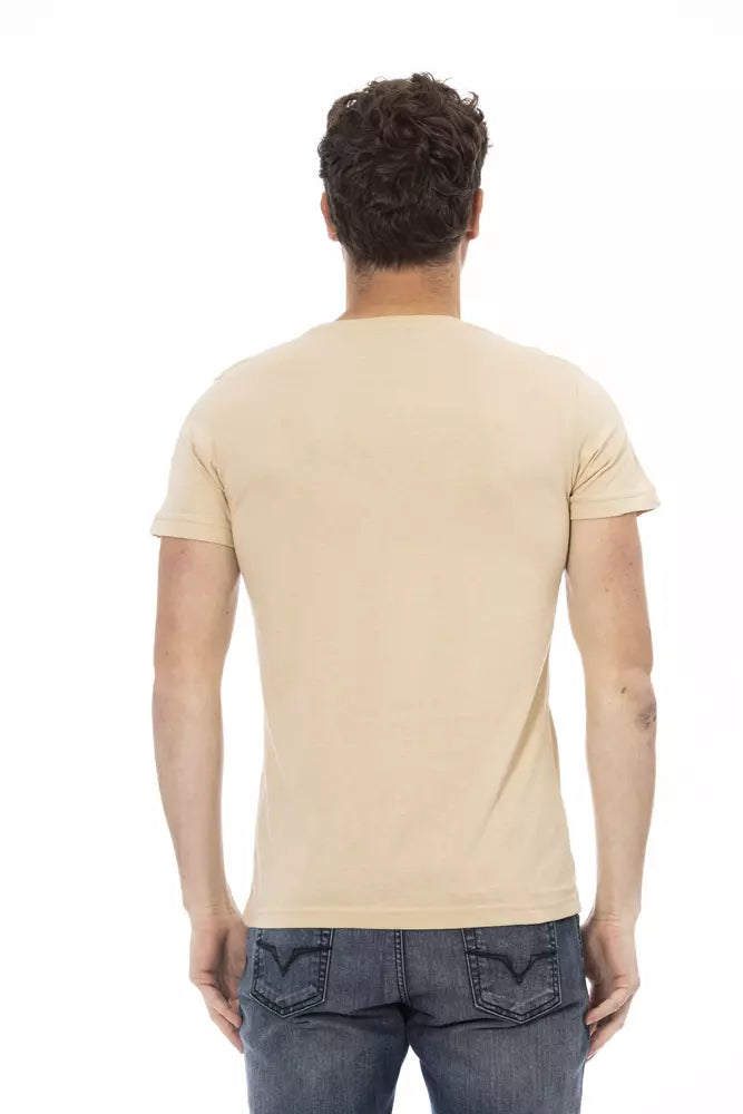 Beiges Herren-T-Shirt aus Baumwolle
