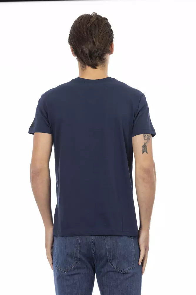 Blaues Herren-T-Shirt aus Baumwolle