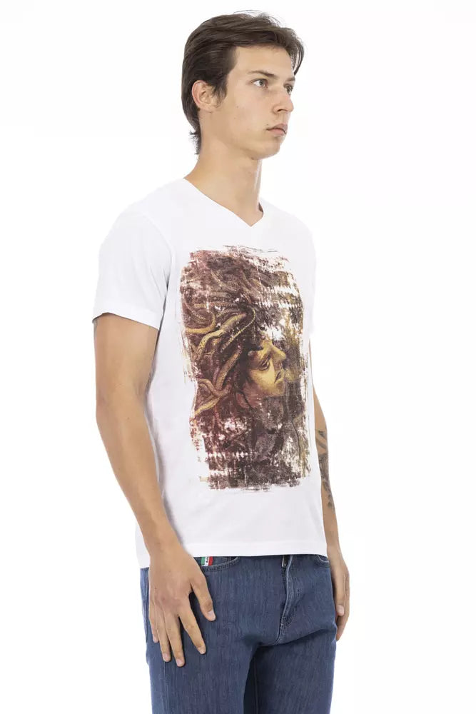 Weißes Herren-T-Shirt aus Baumwolle